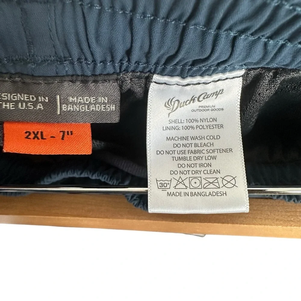 Duck Camp Mens Active 7” Scott Shorts Sz 2XL Blue Lined Lightweight Outdoor
